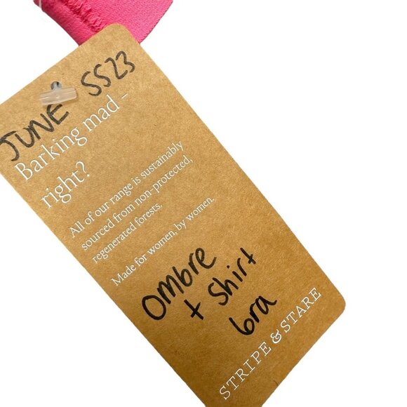 Stripe & Stare T-shirt Bra Size Medium Bralette Pink Blue Ombre Modal NEW - Picture 6 of 6